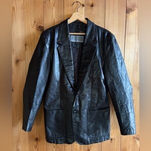Vintage North Beach Leather Blazer Jacket 40